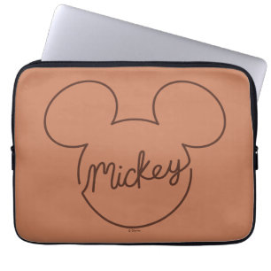 Mickey Continuous Line Icon Name Graphic Laptop Sleeve
