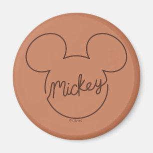 Mickey Continuous Line Icon Name Graphic Magnet