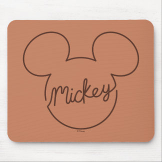 Mickey Continuous Line Icon Name Graphic Mouse Pad