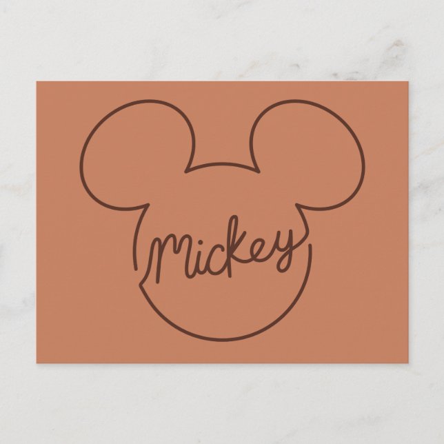 Mickey Continuous Line Icon Name Graphic Postcard (Front)