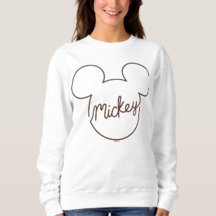 Mickey Continuous Line Icon Name Graphic Sweatshirt