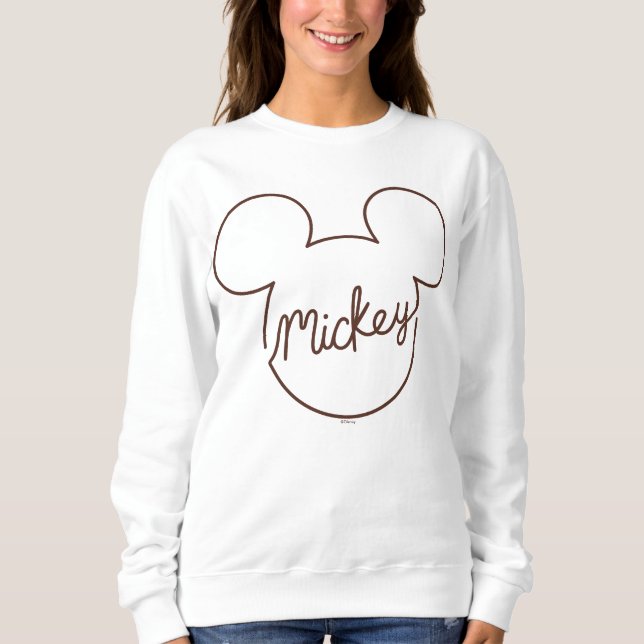 Mickey Continuous Line Icon Name Graphic Sweatshirt (Front)