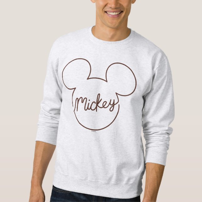 Mickey Continuous Line Icon Name Graphic Sweatshirt (Front)