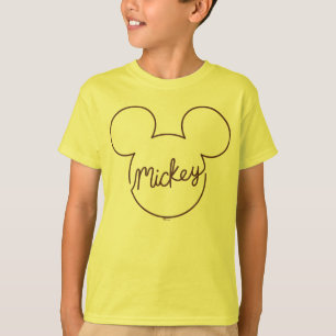 Mickey Continuous Line Icon Name Graphic T-Shirt