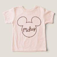 Mickey Continuous Line Icon Name Graphic