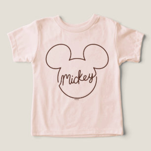 Mickey Continuous Line Icon Name Graphic Toddler T-shirt