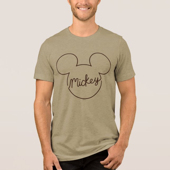 Mickey Continuous Line Icon Name Graphic Tri-Blend Shirt (Front)