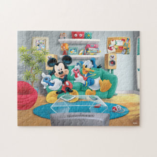 Mickey & Donald Play Video Games Jigsaw Puzzle