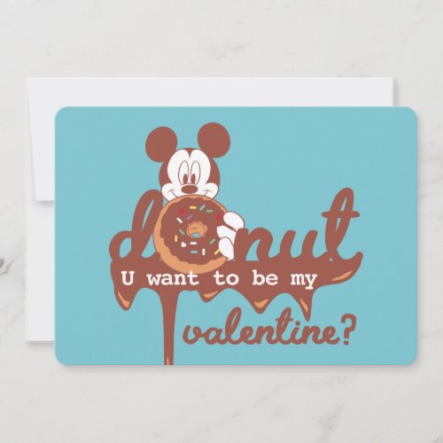 Mickey  Donut U Want to be My Valentine Holiday Card