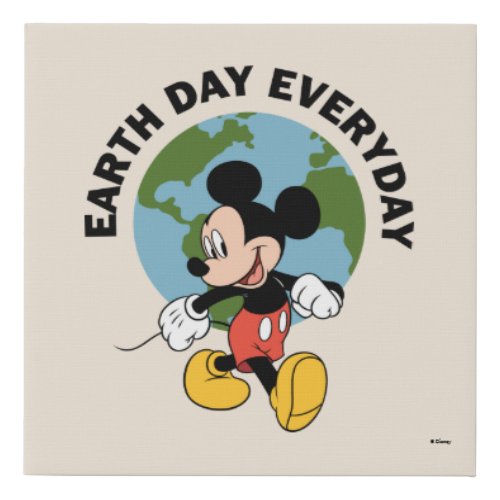 Mickey  Earth Day Everyday Faux Canvas Print