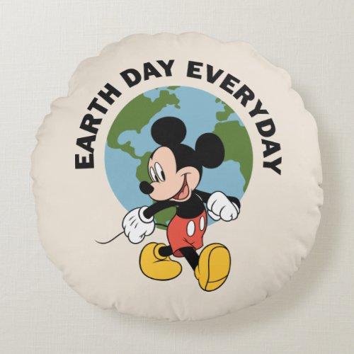 Mickey  Earth Day Everyday Round Pillow