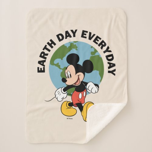 Mickey  Earth Day Everyday Sherpa Blanket