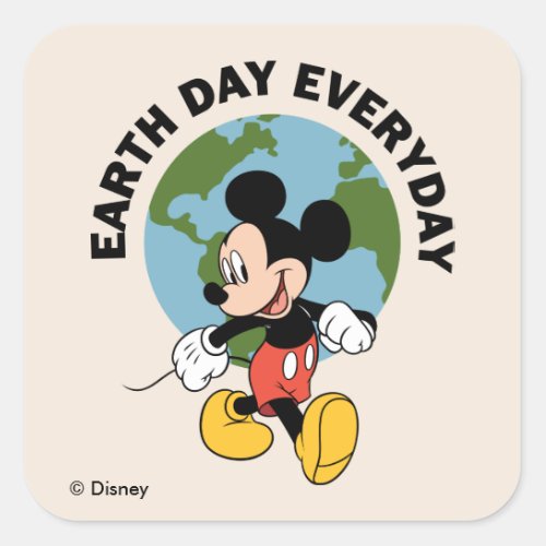 Mickey  Earth Day Everyday Square Sticker