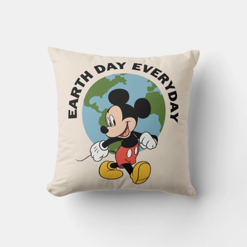 Mickey  Earth Day Everyday Throw Pillow