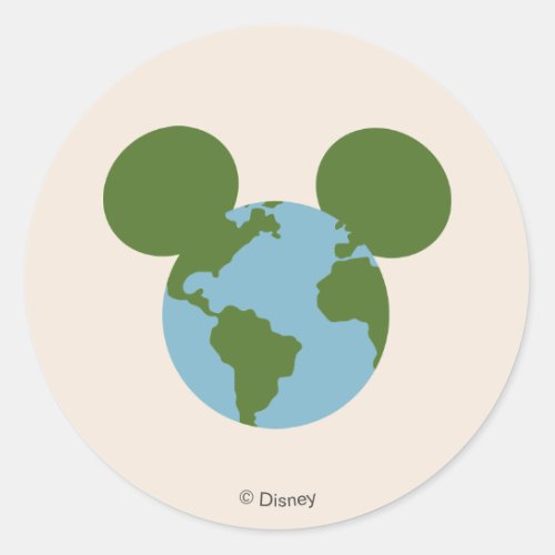 Mickey Earth Icon Classic Round Sticker