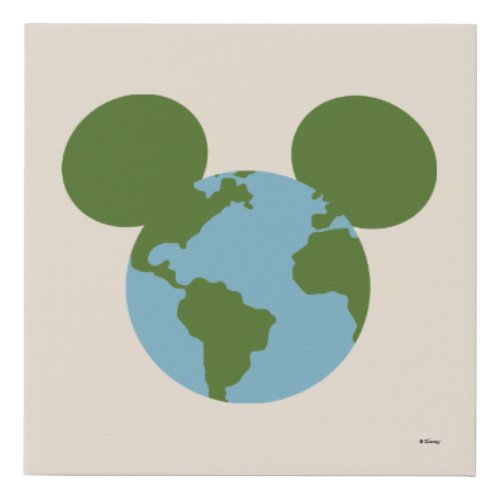 Mickey Earth Icon Faux Canvas Print