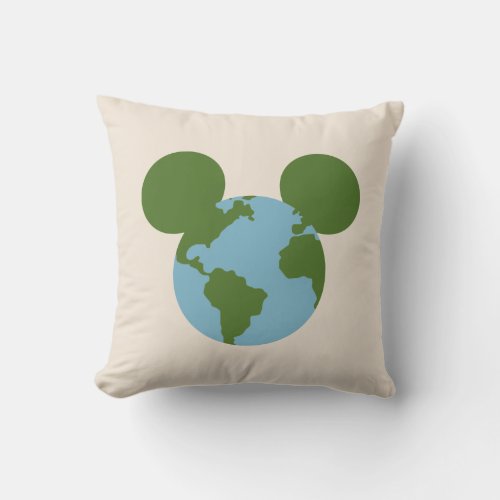 Mickey Earth Icon Throw Pillow