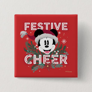 Mickey   Festive Cheer Button