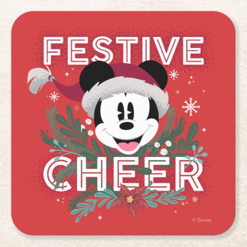 Mickey  Festive Cheer Square Paper Coaster