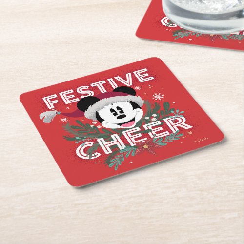Mickey  Festive Cheer Square Paper Coaster