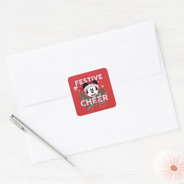 Mickey | Festive Cheer Square Sticker (Envelope)