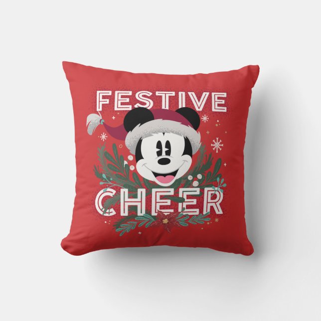 Mickey | Festive Cheer Throw Pillow (Front)