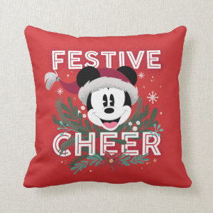 Mickey Festive Cheer Throw Pillow