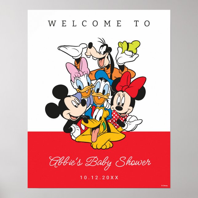 Mickey & Friends Baby Shower Welcome Sign (Front)