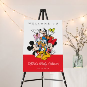 Mickey & Friends Baby Shower Welcome Sign by MickeyAndFriends at Zazzle