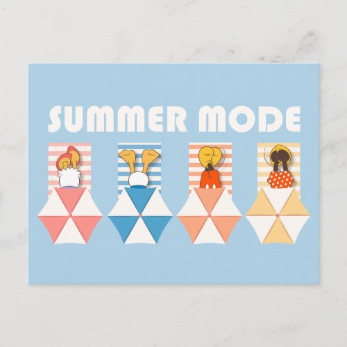 Mickey  Friends  Beach Summer Mode Postcard