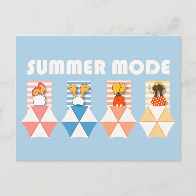 Mickey & Friends | Beach Summer Mode Postcard (Front)