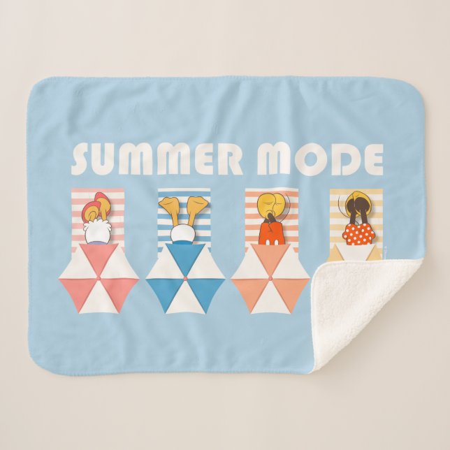 Mickey & Friends | Beach Summer Mode Sherpa Blanket (Front (Horizontal))