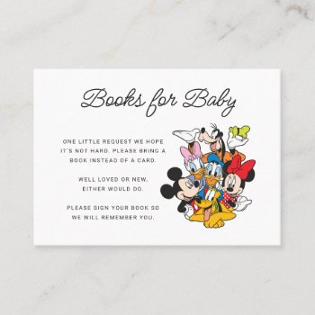 Mickey & Friends | Books For Baby Insert Card by MickeyAndFriends at Zazzle