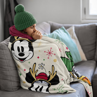 Mickey & Friends Character Christmas Tree Fleece Blanket