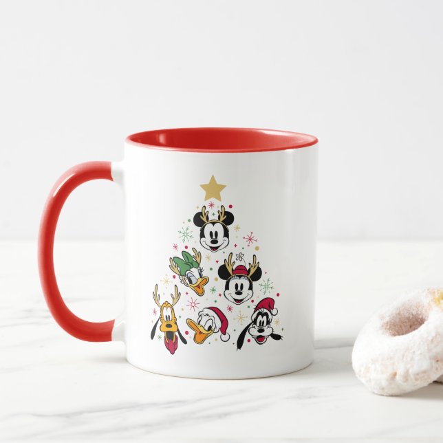 Mickey & Friends Character Christmas Tree Mug (With Donut)