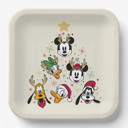 Mickey  Friends Character Christmas Tree Paper Plates