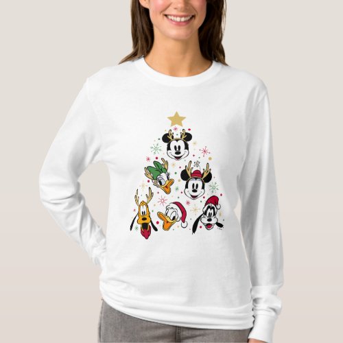 Mickey  Friends Character Christmas Tree T_Shirt