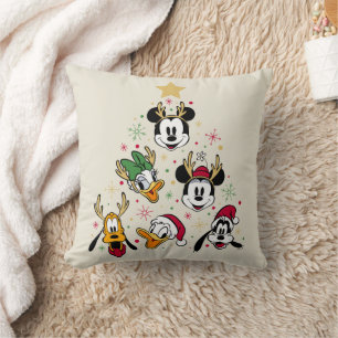 Mickey & Friends Character Christmas Tree Throw Pillow