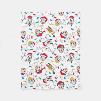 Mickey & Friends | Christmas Lights Pattern Fleece Blanket