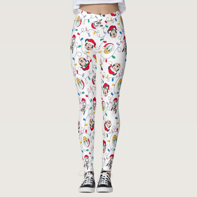 Mickey & Friends | Christmas Lights Pattern Leggings (Front)