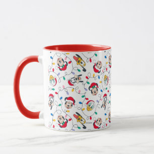 Mickey & Friends Christmas Lights Pattern Mug