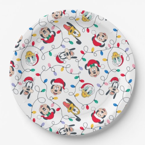 Mickey & Friends | Christmas Lights Pattern Paper Plates