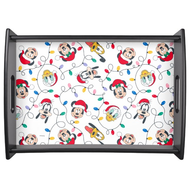 Mickey & Friends | Christmas Lights Pattern Serving Tray (Front)
