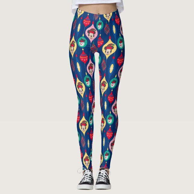 Mickey & Friends | Christmas Ornament Pattern Leggings (Front)