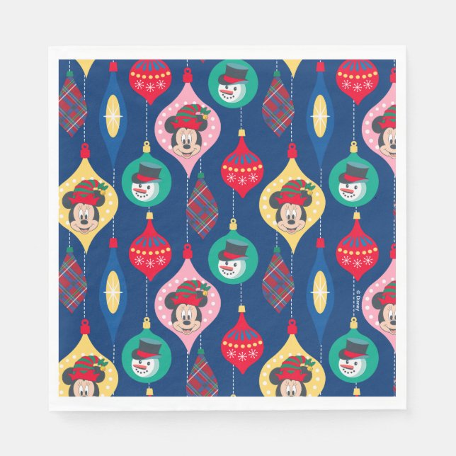Mickey & Friends | Christmas Ornament Pattern Napkins (Front)