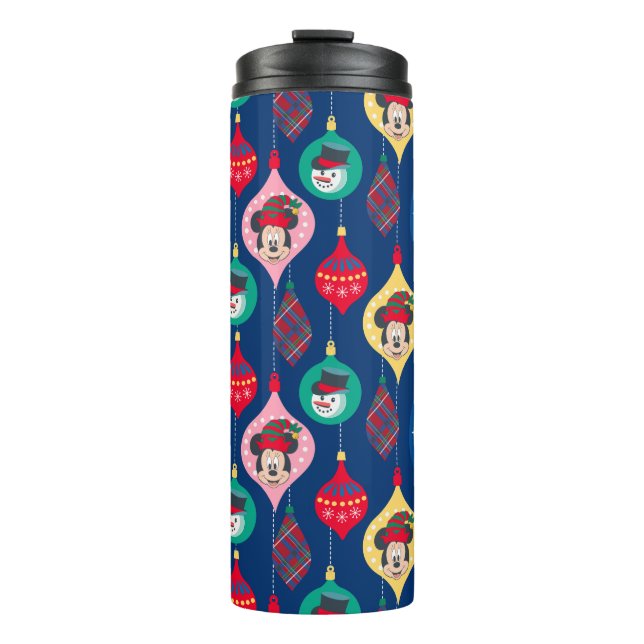 Mickey & Friends | Christmas Ornament Pattern Thermal Tumbler (Front)