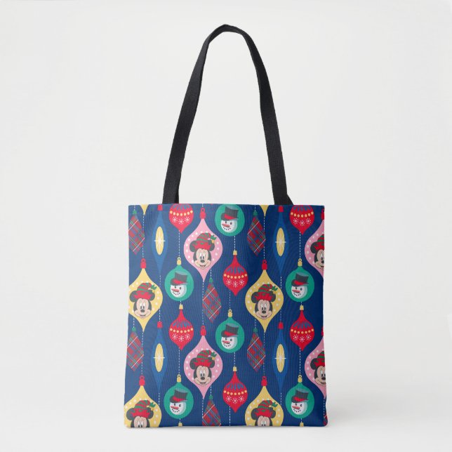 Mickey & Friends | Christmas Ornament Pattern Tote Bag (Front)