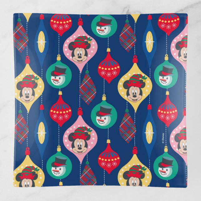 Mickey & Friends | Christmas Ornament Pattern Trinket Tray (Front)