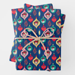 Mickey & Friends   Christmas Ornament Pattern Wrapping Paper Sheets