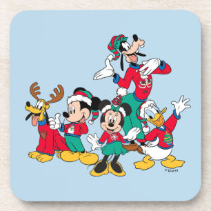 Mickey & Friends   Christmas Outfits Beverage Coaster
